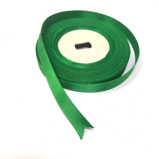 Anokhi Ada 12.5mm (Half inch) Green Colour Double Side Satin Ribbon (Ribbon-066)