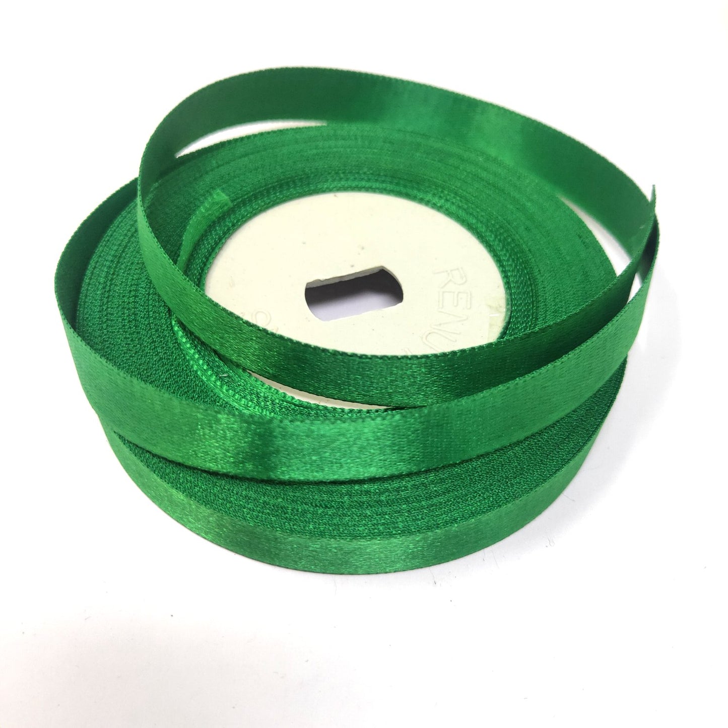 Anokhi Ada 12.5mm (Half inch) Green Colour Double Side Satin Ribbon (Ribbon-066)