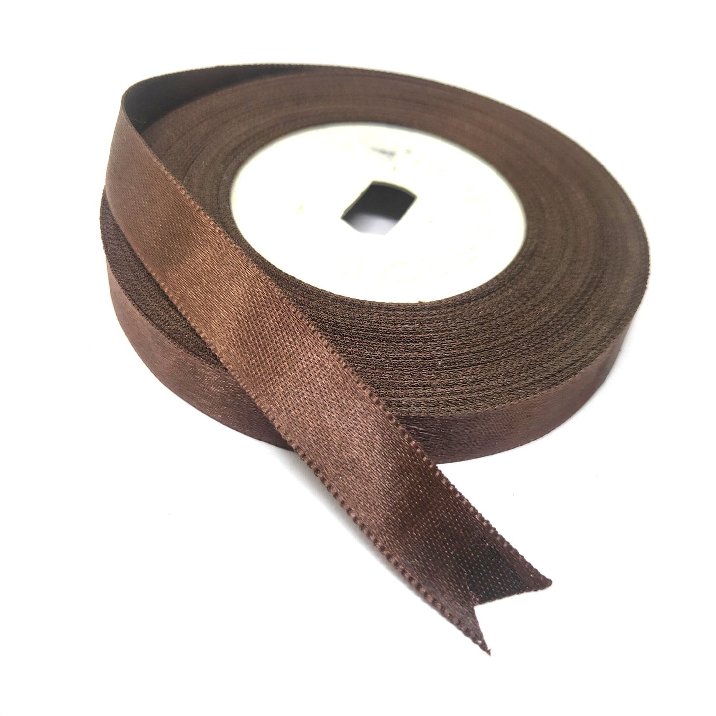 Anokhi Ada 12.5mm (Half inch) Brown Colour Double Side Satin Ribbon (Ribbon-070)