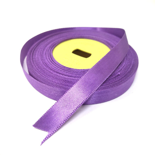 Anokhi Ada 12.5mm (Half inch) Purple Colour Double Side Satin Ribbon (Ribbon-072)