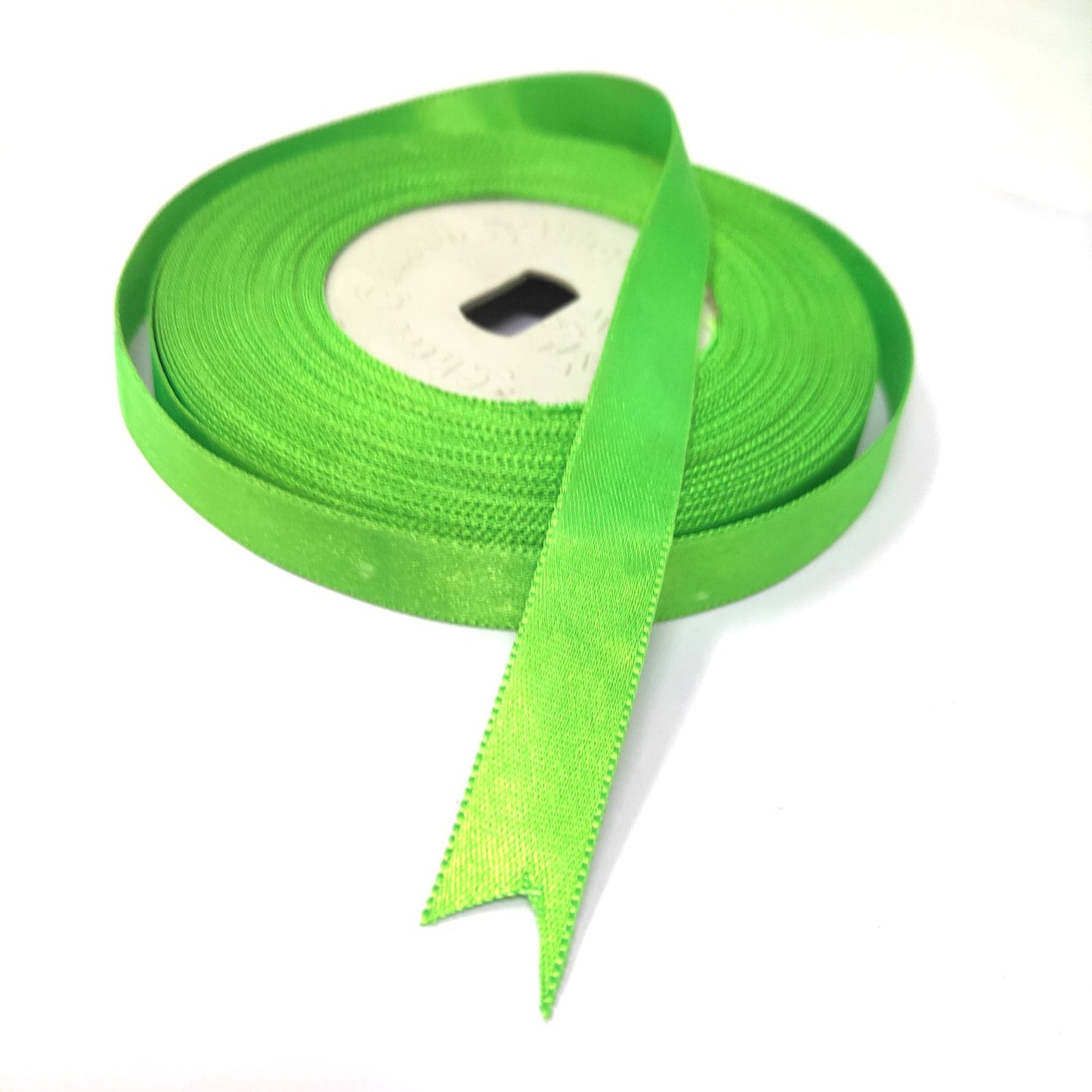 Anokhi Ada 12.5mm (Half inch) Green Colour Double Side Satin Ribbon (Ribbon-075)