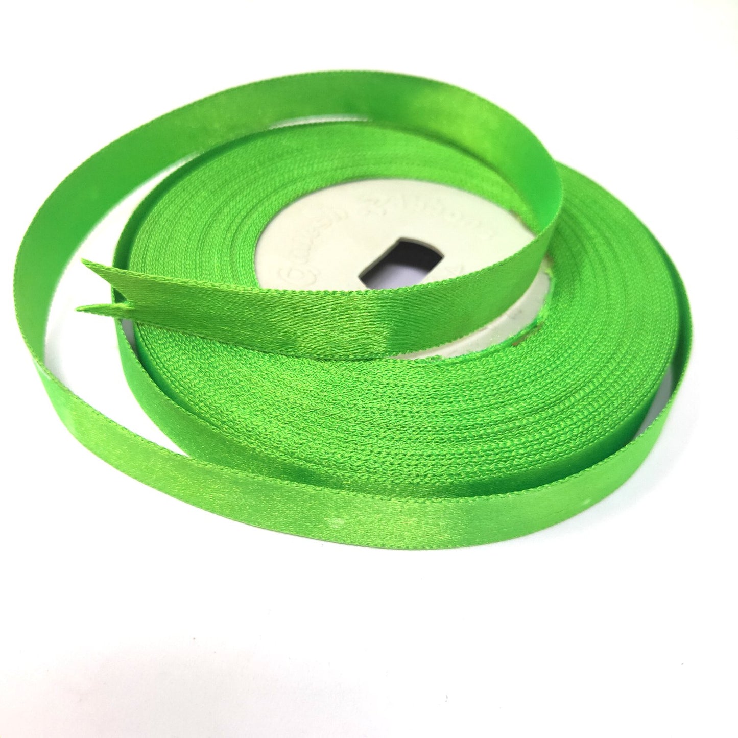 Anokhi Ada 12.5mm (Half inch) Green Colour Double Side Satin Ribbon (Ribbon-075)