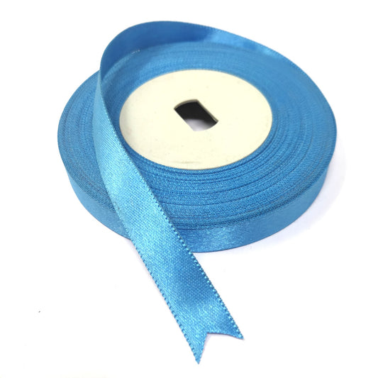 Anokhi Ada 12.5mm (Half inch) Blue Colour Double Side Satin Ribbon (Ribbon-080)