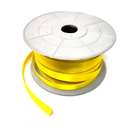 Anokhi Ada 6.5mm (Quarter inch) Yellow Double Side Satin Ribbon (Ribbon-082)