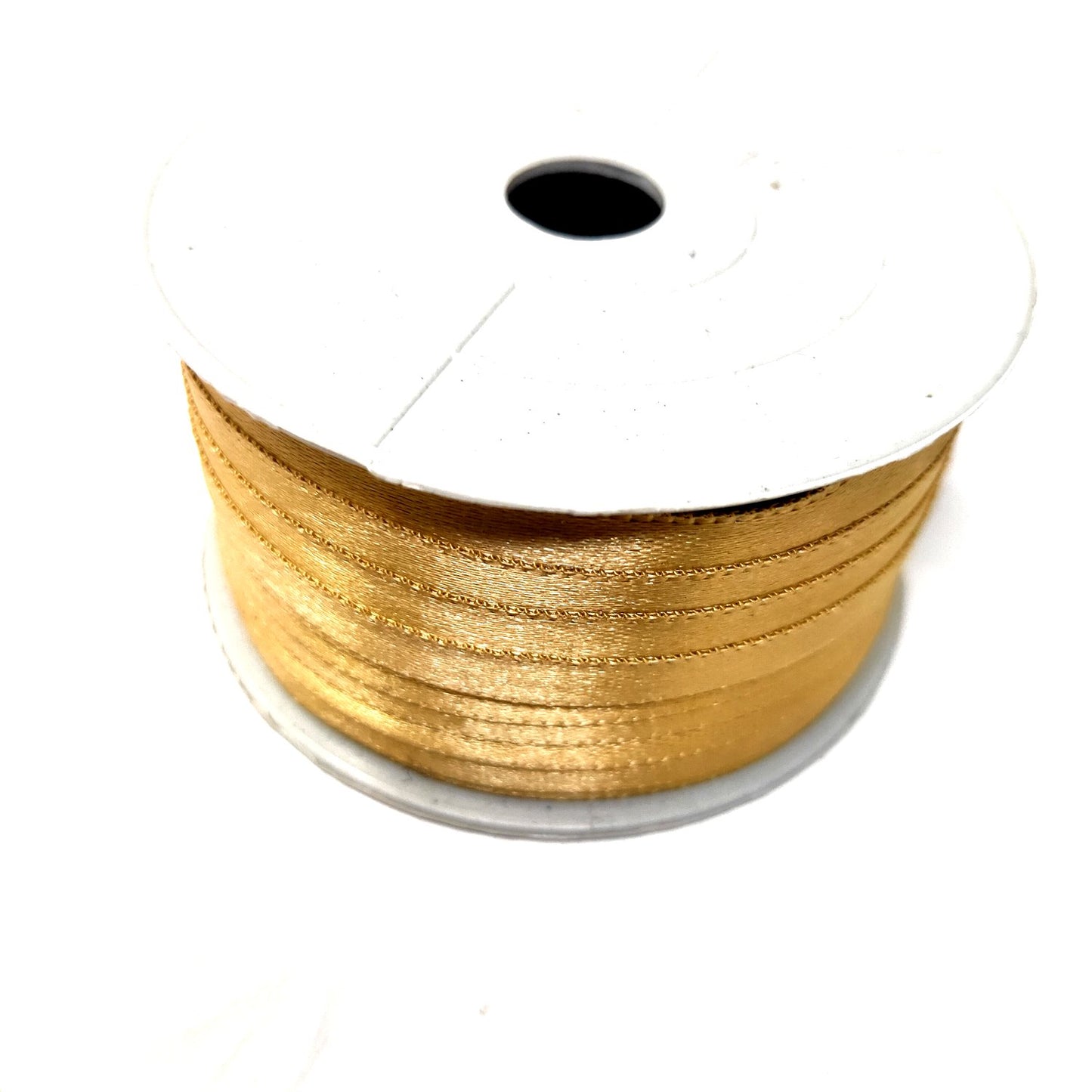 Anokhi Ada 6.5mm (Quarter inch) Golden  Double Side Satin Ribbon (Ribbon-084)