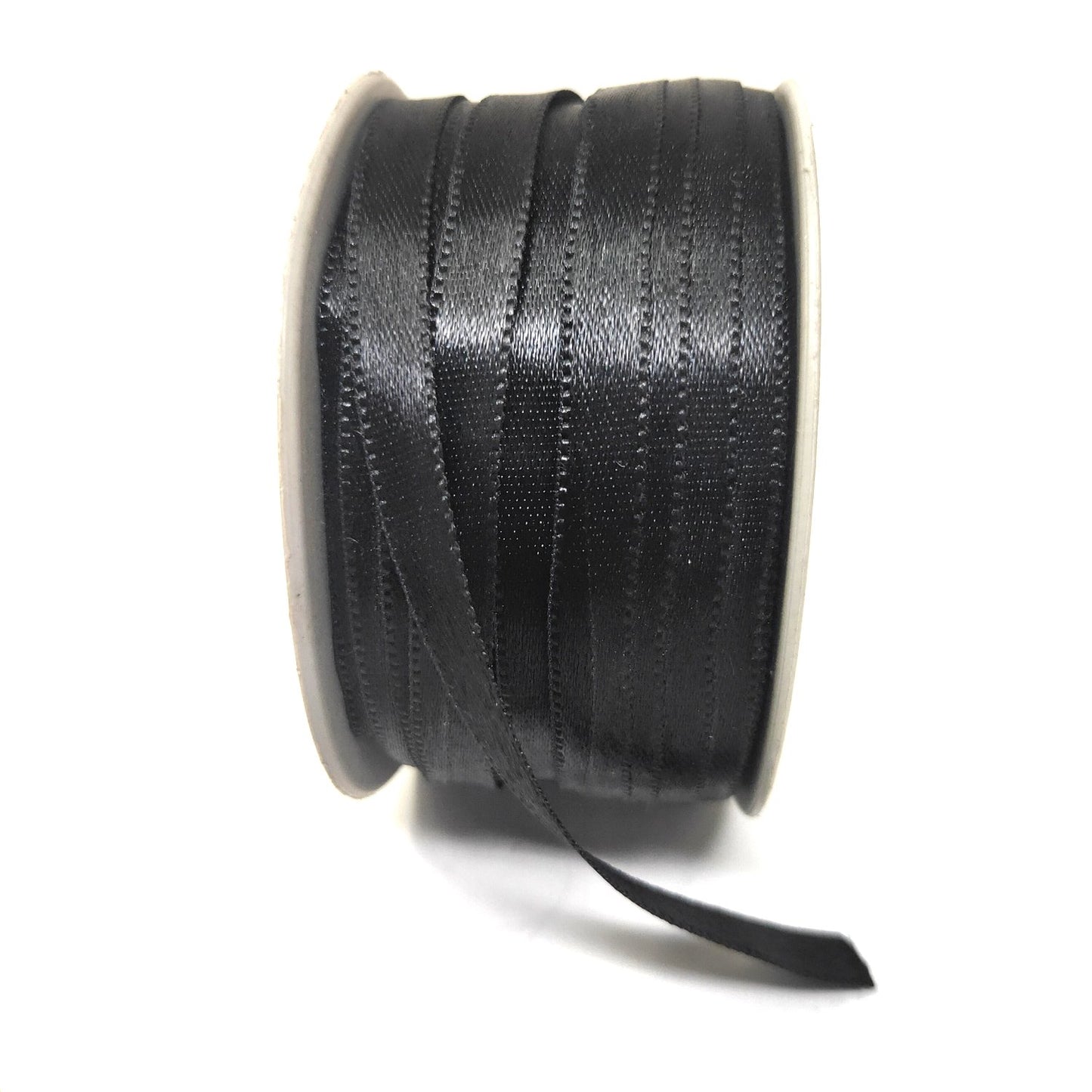 Anokhi Ada 6.5mm (Quarter inch) Black Double Side Satin Ribbon (Ribbon-085)