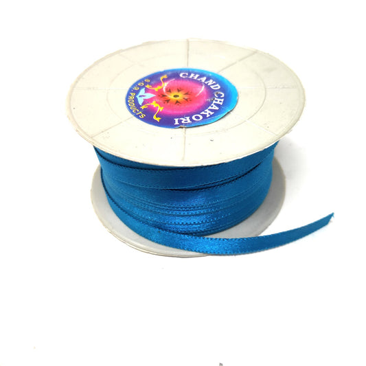 Anokhi Ada 6.5mm (Quarter inch) Blue Double Side Satin Ribbon (Ribbon-089)