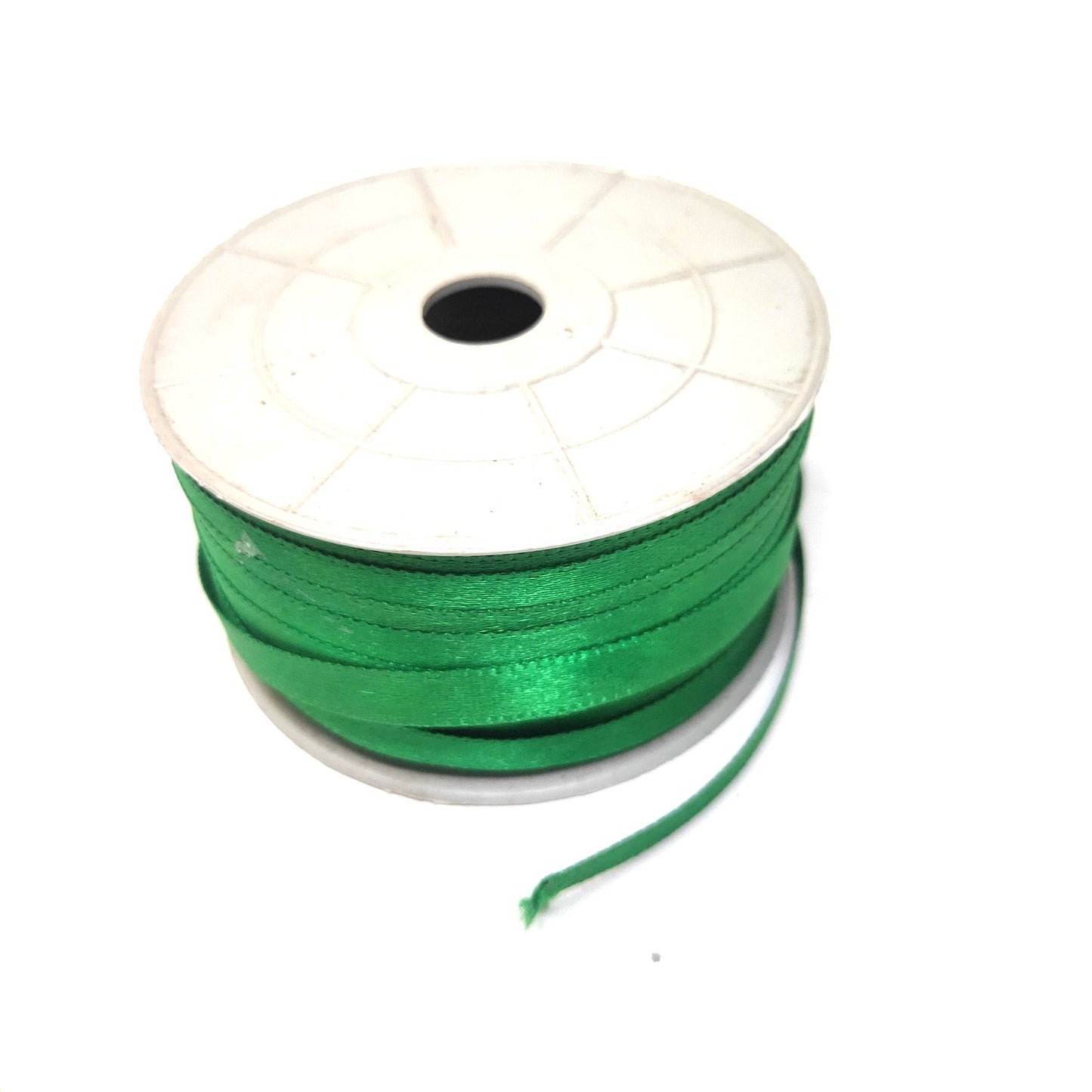 Anokhi Ada 6.5mm (Quarter inch) Green Double Side Satin Ribbon (Ribbon-090)