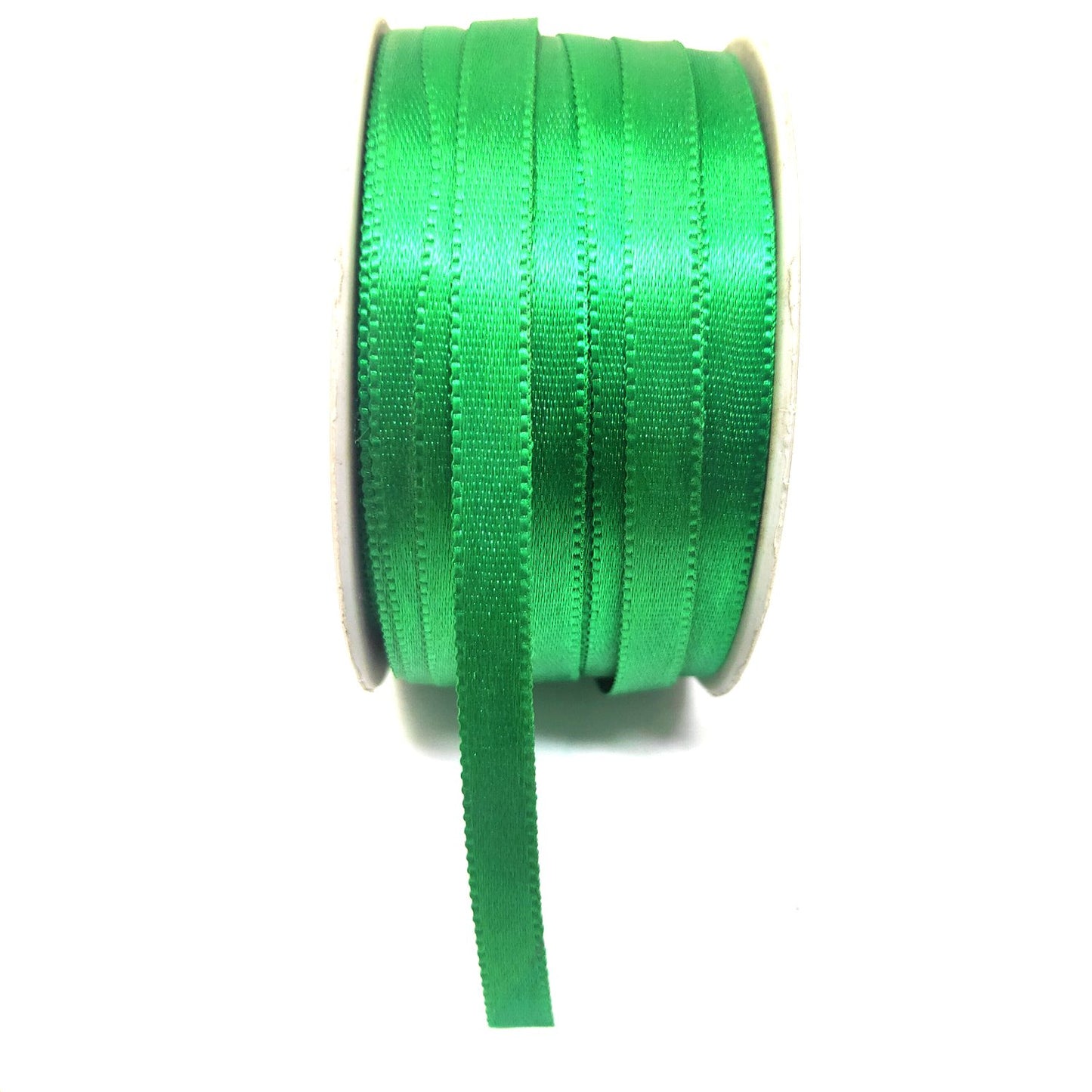Anokhi Ada 6.5mm (Quarter inch) Green Double Side Satin Ribbon (Ribbon-090)