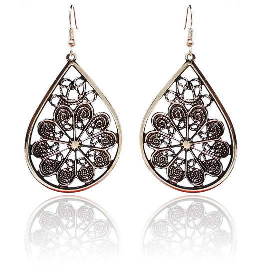 Anokhi ADA Dangle and Drop Earrings for Girls and Women (One Pair of Earrings, Black) -AP-05