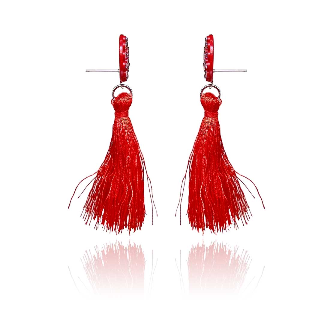 Tassel Drop Earrings for Girls and Women (Red) - AP-29