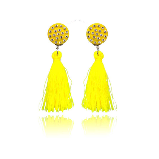 Tassel Drop Earrings for Girls and Women (Yellow) - AP-31