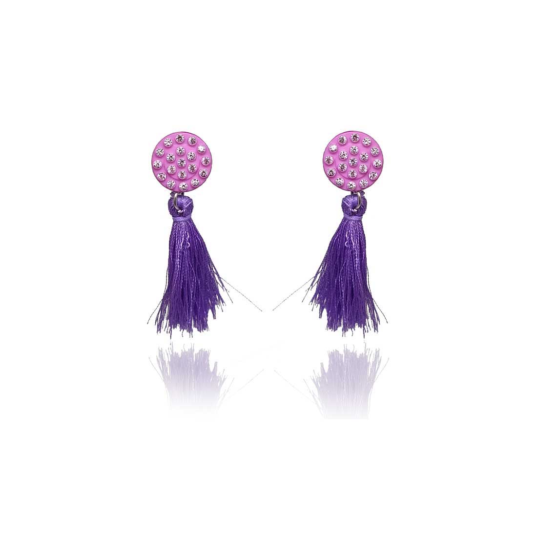 Tassel Drop Earrings for Girls and Women (Purple) - AP-28