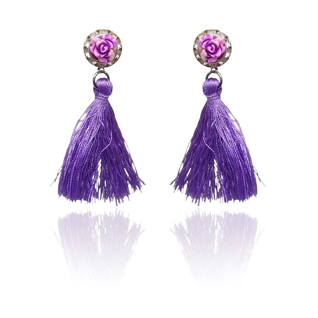 Tassel Drop Earrings for Girls and Women (Purple) - AP-16