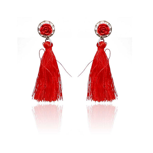 Red Tassel Earrings