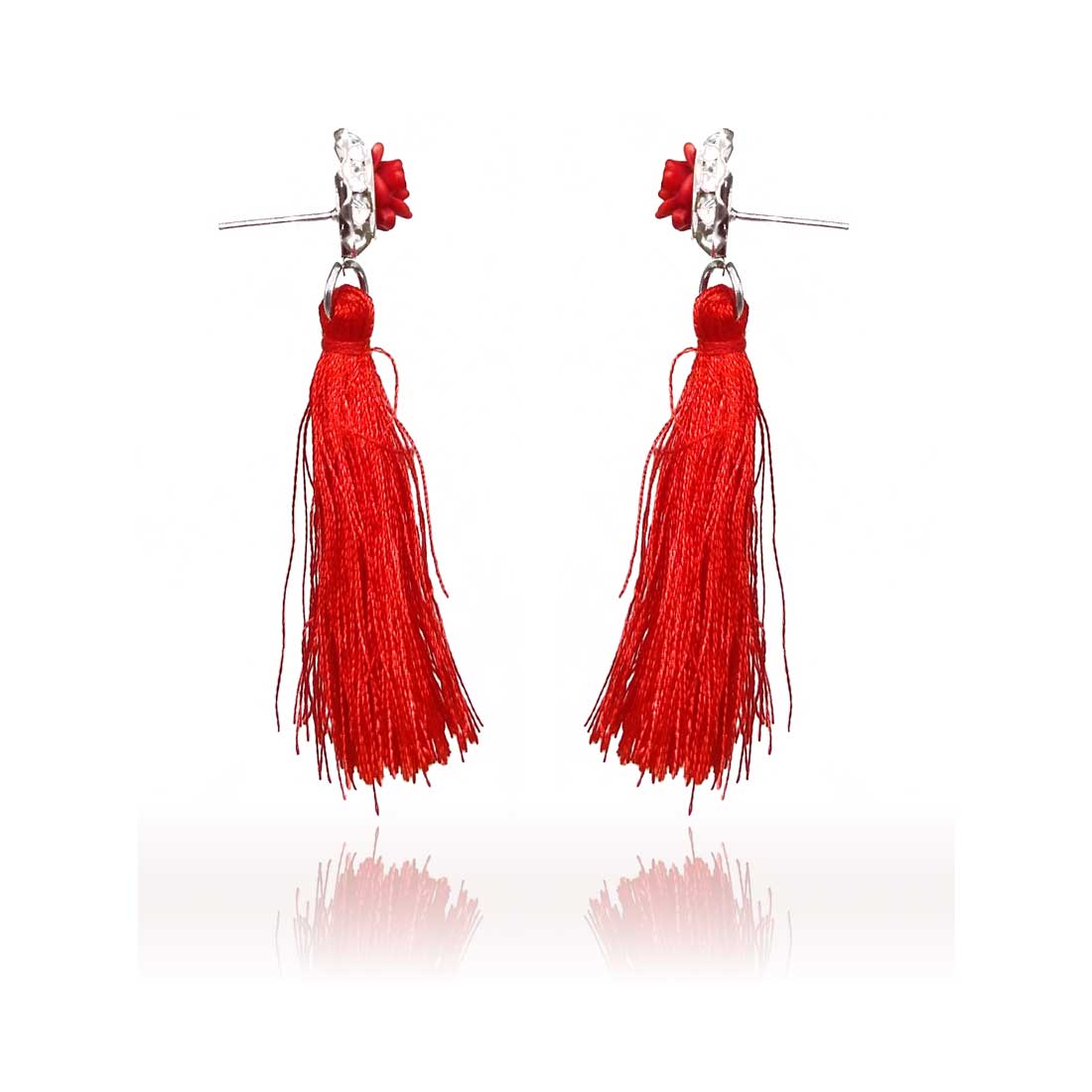 Tassel Drop Earrings for Girls and Women (Red) - AP-15