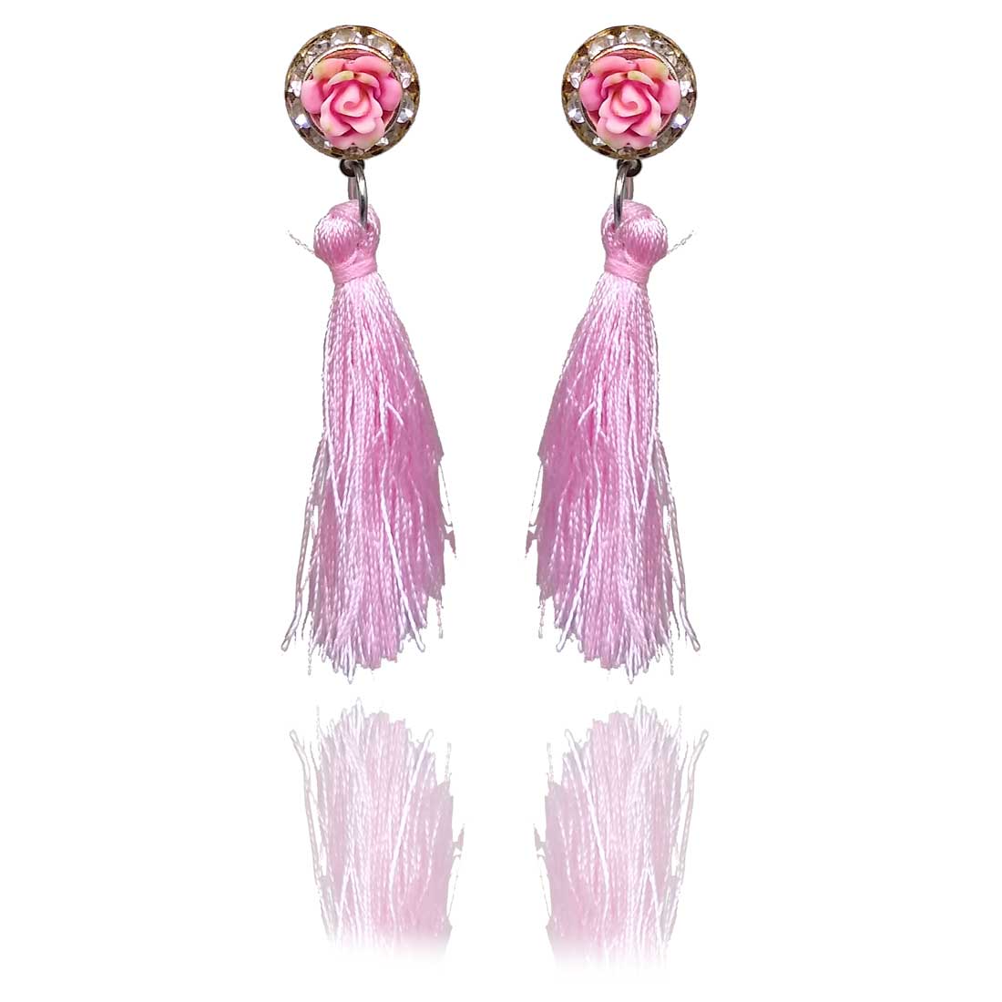 Tassel Drop Earrings for Girls and Women (Pink) - AP-17
