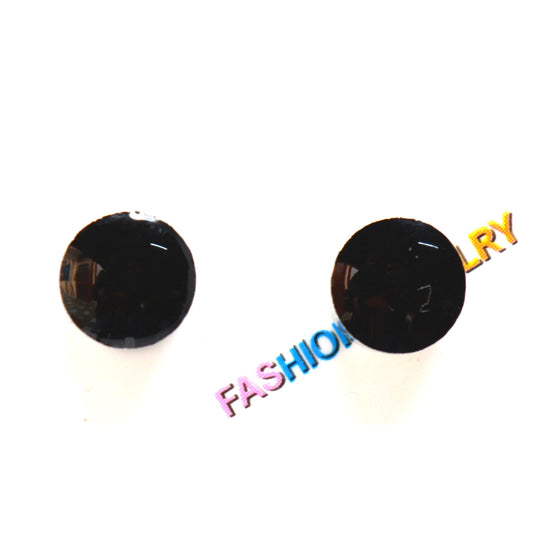 Anokhi Ada Black Round Magnetic Earrings-(AL31)