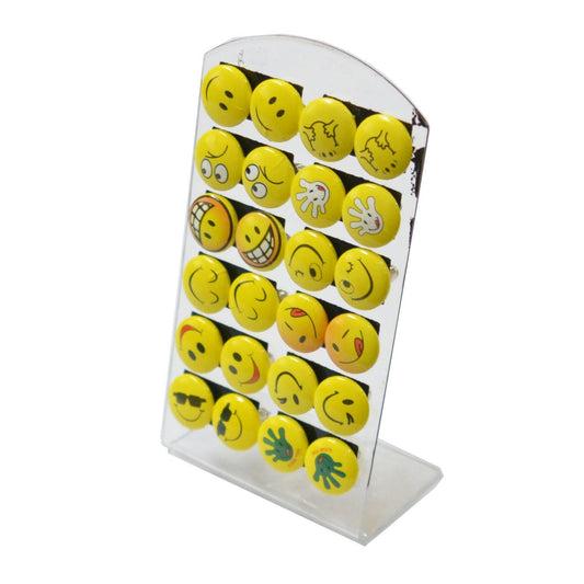 Anokhi ADA Smiley Stud Earrings for Girls (Yellow, 12 Pairs)-AQ-07