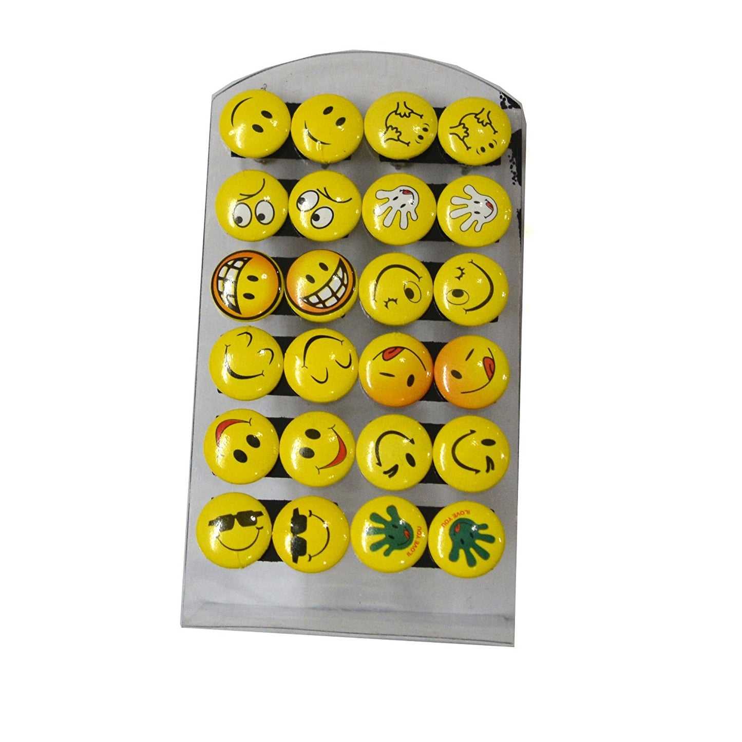 Anokhi ADA Smiley Stud Earrings for Girls (Yellow, 12 Pairs)-AQ-07