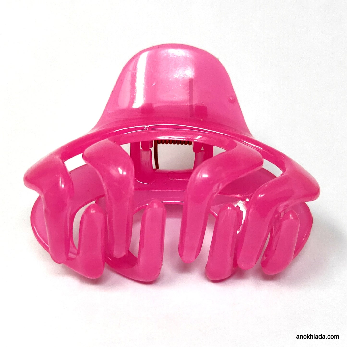 Anokhi Ada Translucent Large Hair Clutcher for Girls and Women (Hot Pink, BA-49)