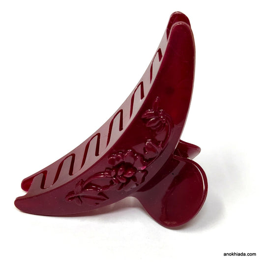 Anokhi Ada Floral Large Hair Clutcher for Girls and Women (Burgundy, BA-61)