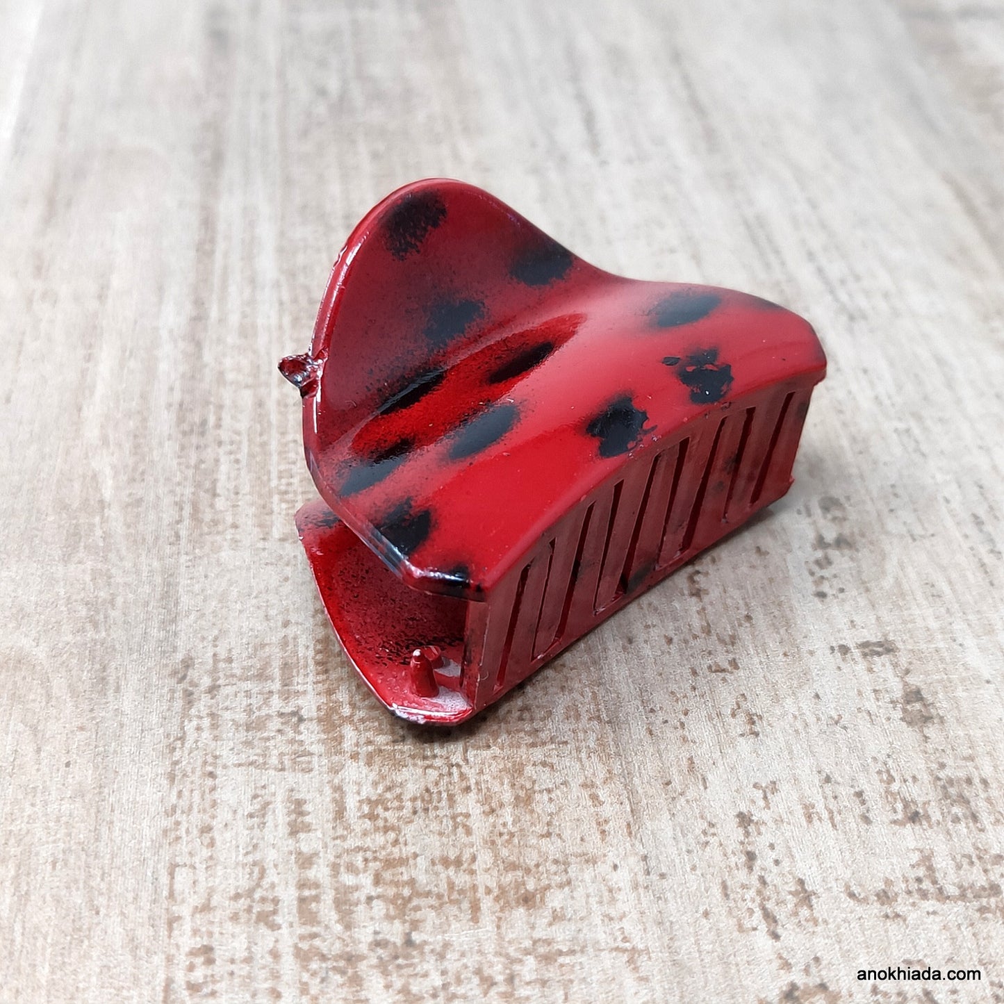 Tiger Print Plastic Red Hair Clutcher / Hair Claw for Girls and Women (98-09A Clutcher)