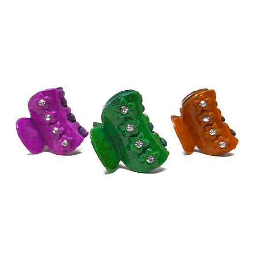 Anokhi Ada Plastic Hair Clutchers/Hair Claw Clips for Girls and Women (Assorted Colour, Pack of 3) - 08-05C