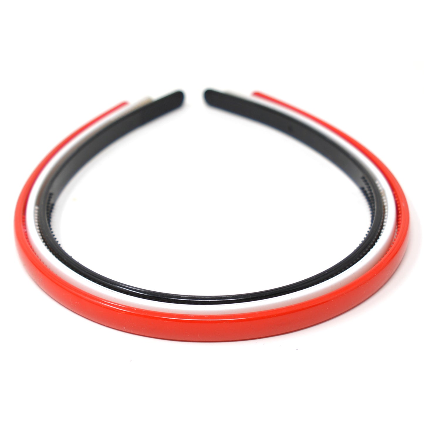 Set of Red, Black and White Premium Sleek Plastic Hairbands for Girls and Women (008)