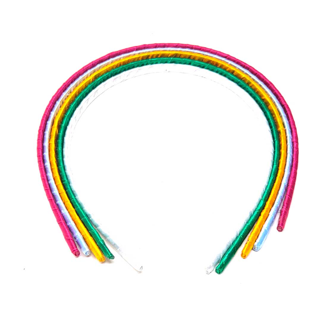 Anokhi Ada Ribbon on Plastic Hairbands / Headbands for Kids and Girls (Multi-Colour, Pack of 5) - 09-06H