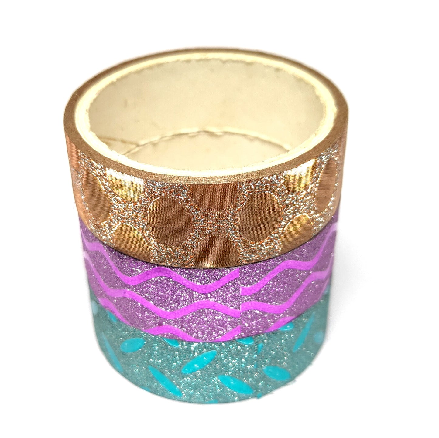 5 pcs of Colourful Decorative Adhesive Glitter Tape Rolls (Assorted Colour)