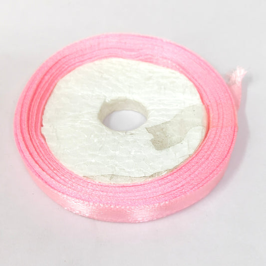 6.5mm (Quarter Inch) Pink Satin Ribbon (007)