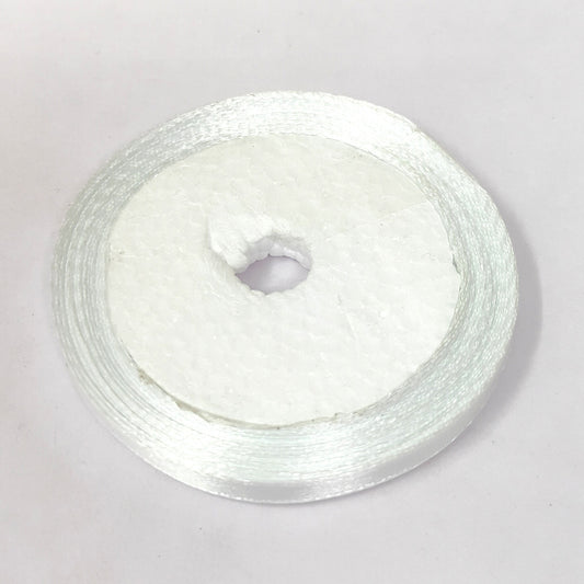 6.5mm (Quarter Inch) White Satin Ribbon (009)
