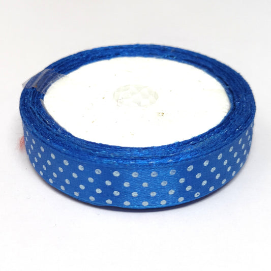 12.5 mm (Half Inch) Dot Print Violet Satin Ribbon (022)