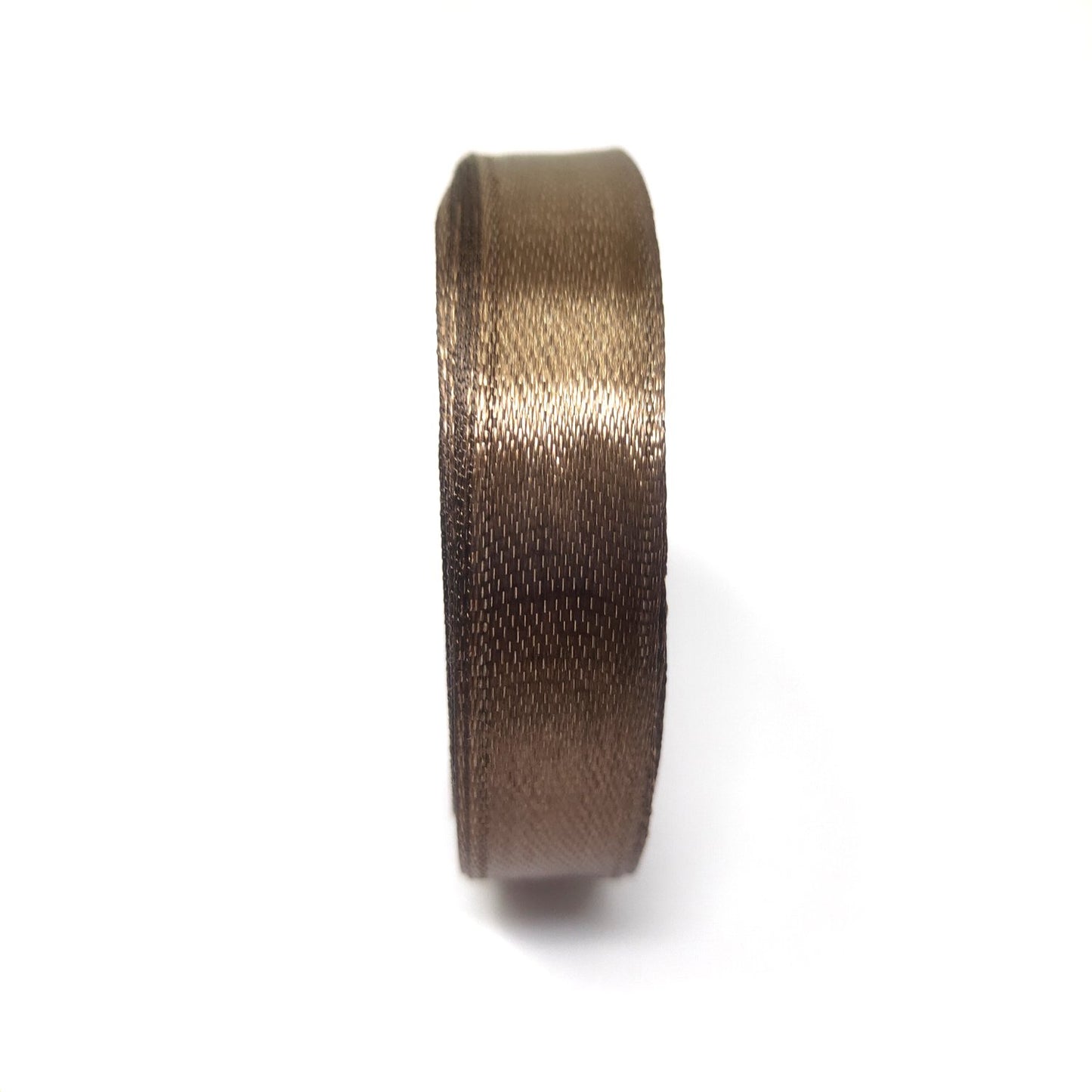 1/2 Inch (12.5 mm) Brown Satin Ribbon (036-A)