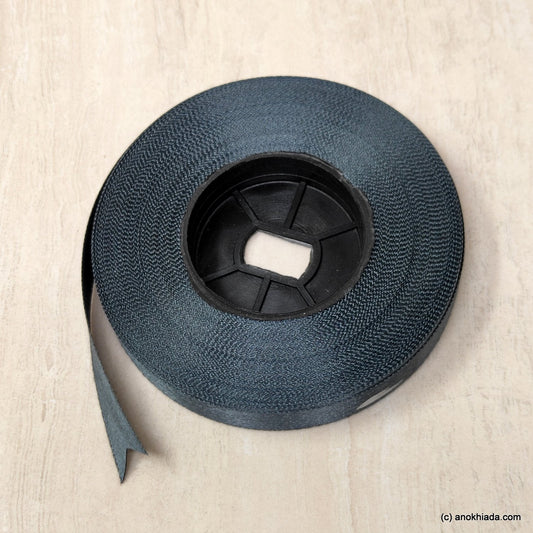 Anokhi Ada 12.5mm (Half inch) Grey Double Side Satin Ribbon (Ribbon-045)