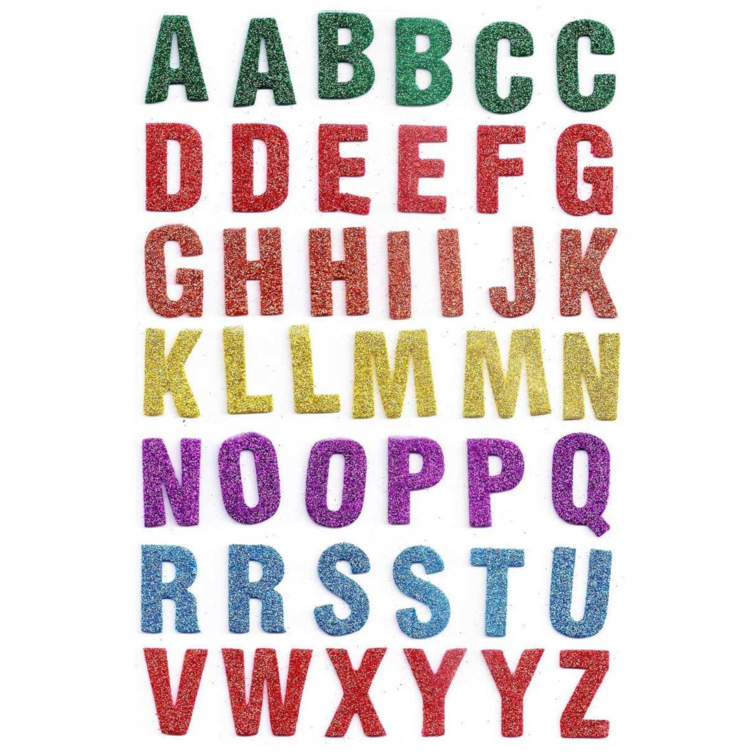 Sparkling Alphabets in Capital for Decorations (Multicolour, 2 A4 Sheet) - 021