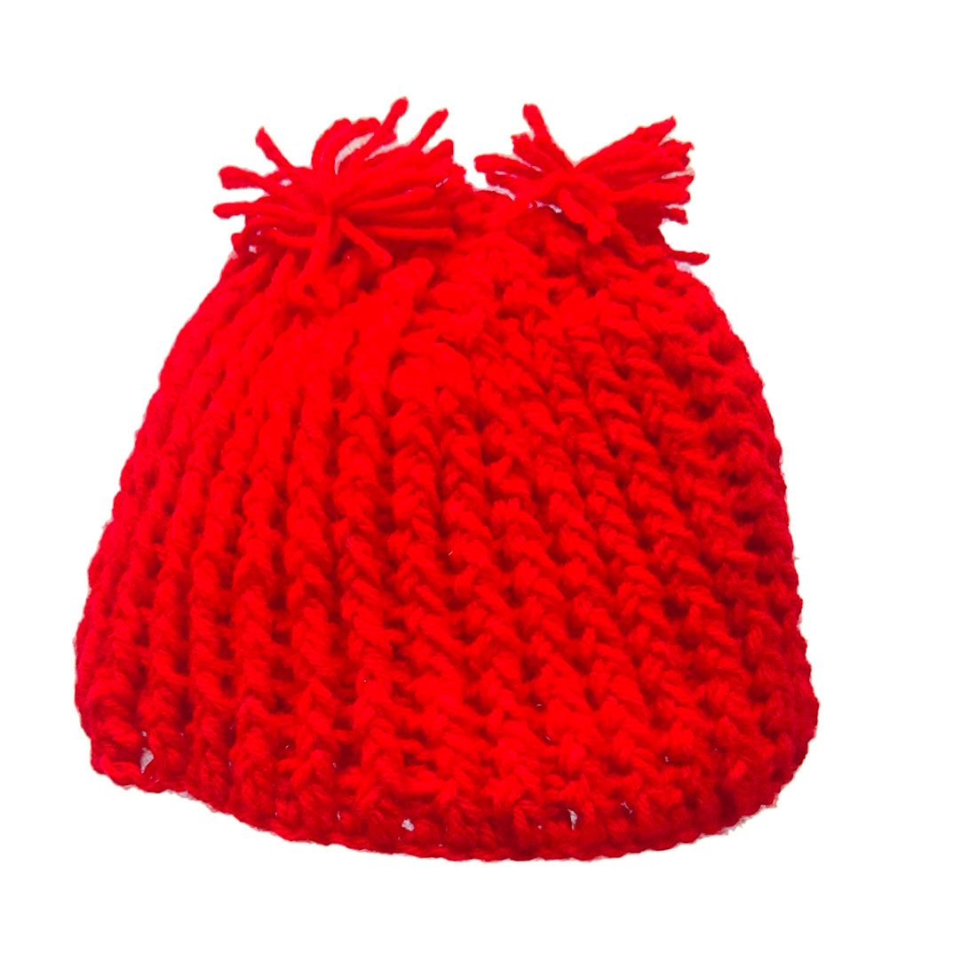 Anokhi Ada Red Handmade Knitting Woolen Baby Caps (YA-05) - Anokhiada.com