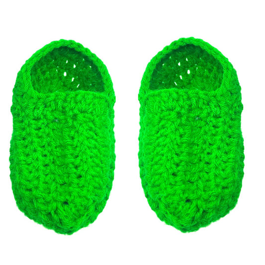Anokhi Ada Green Handmade Knitting Woolen Baby Booties (YA-07) - Anokhiada.com