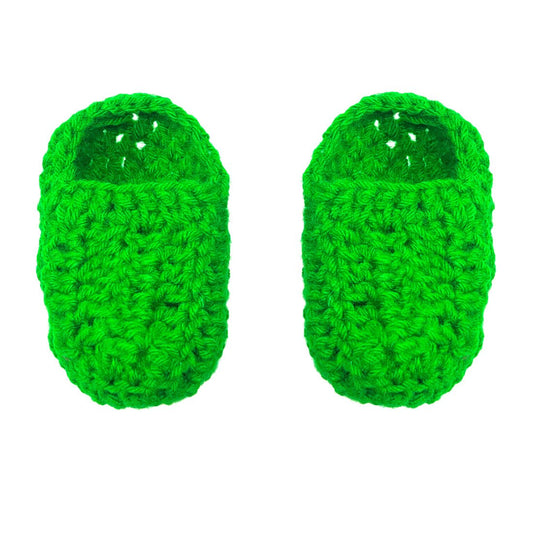 Anokhi Ada Green Handmade Knitting Woolen Baby Booties (YA-09) - Anokhiada.com