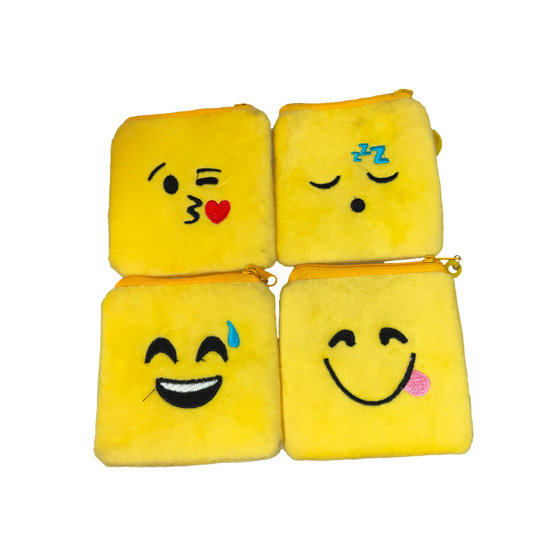 Anokhi Ada Yellow Velvet Smiley Handy Purse/ Pouch/ Wallet for Girls (YB-01)