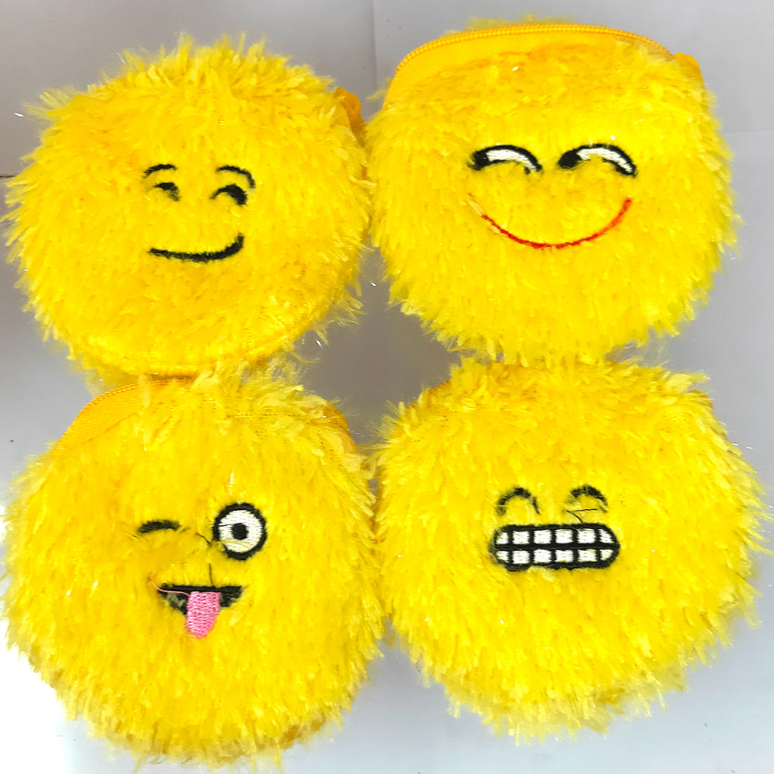 Anokhi Ada Yellow Fur Smiley Handy Purse/ Pouch/ Wallet for Kids (YB-02)