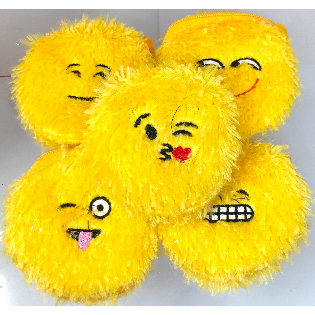 Anokhi Ada Yellow Fur Smiley Handy Purse/ Pouch/ Wallet for Kids (YB-02)