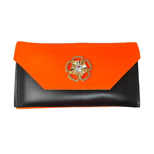 Anokhi Ada Orange PU Leather Handy Purse/ Pouch/ Wallet for Girls (YB-09)