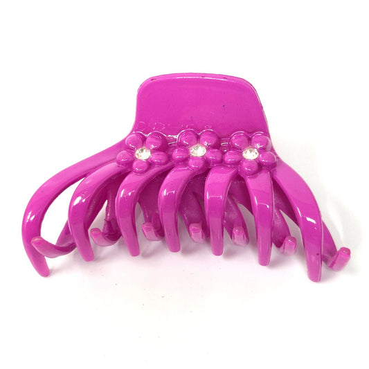 Rhinestone Studded Large Unbreakable Plastic Hair Clutcher for Girls and Women (Maroon, ZA-26A)