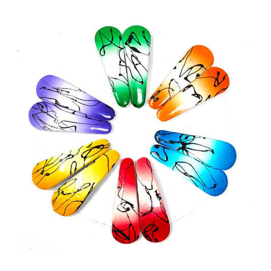 Anokhi Ada Multi-Colour with Textured  Plastic on Metal Tik-Tak Hair Clips for Girls and Women-(ZB-07, Set of 12 Tik-Tak Hair Clips)