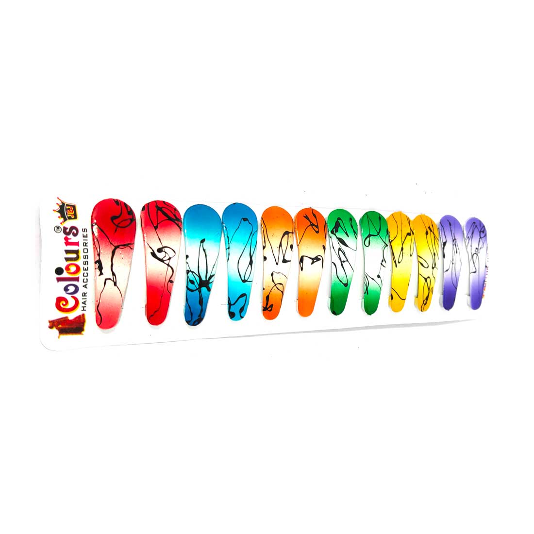 Anokhi Ada Multi-Colour with Textured  Plastic on Metal Tik-Tak Hair Clips for Girls and Women-(ZB-07, Set of 12 Tik-Tak Hair Clips)