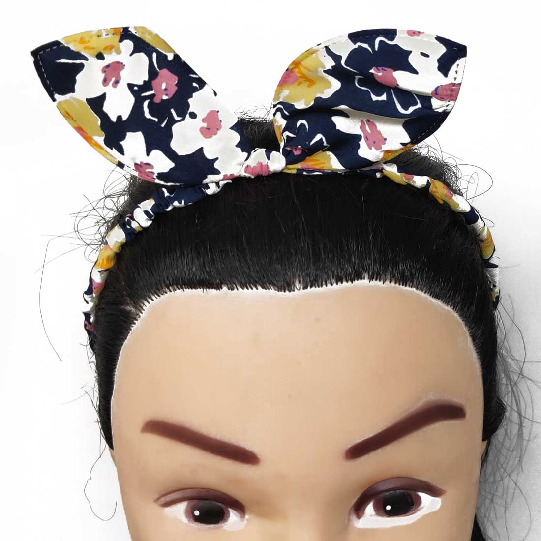 Anokhi Ada Bunny Ear Multi -Colour Fabric on Metal Hairband/Headband for Girls and Women-(ZC-05)