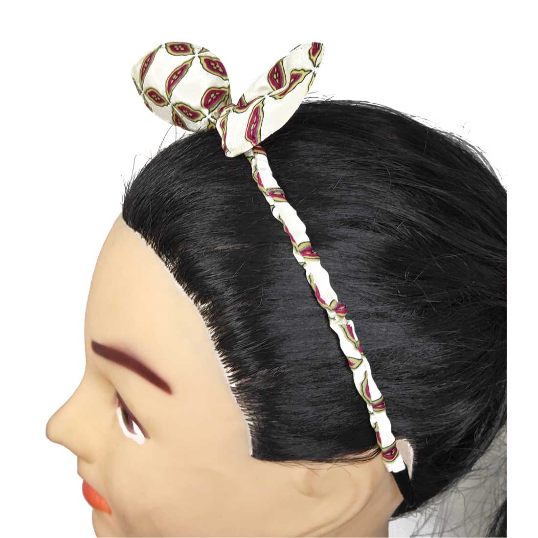 Anokhi Ada Bunny Ear Multi -Colour Fabric on Metal Hairband/Headband for Girls and Women-(ZC-10)