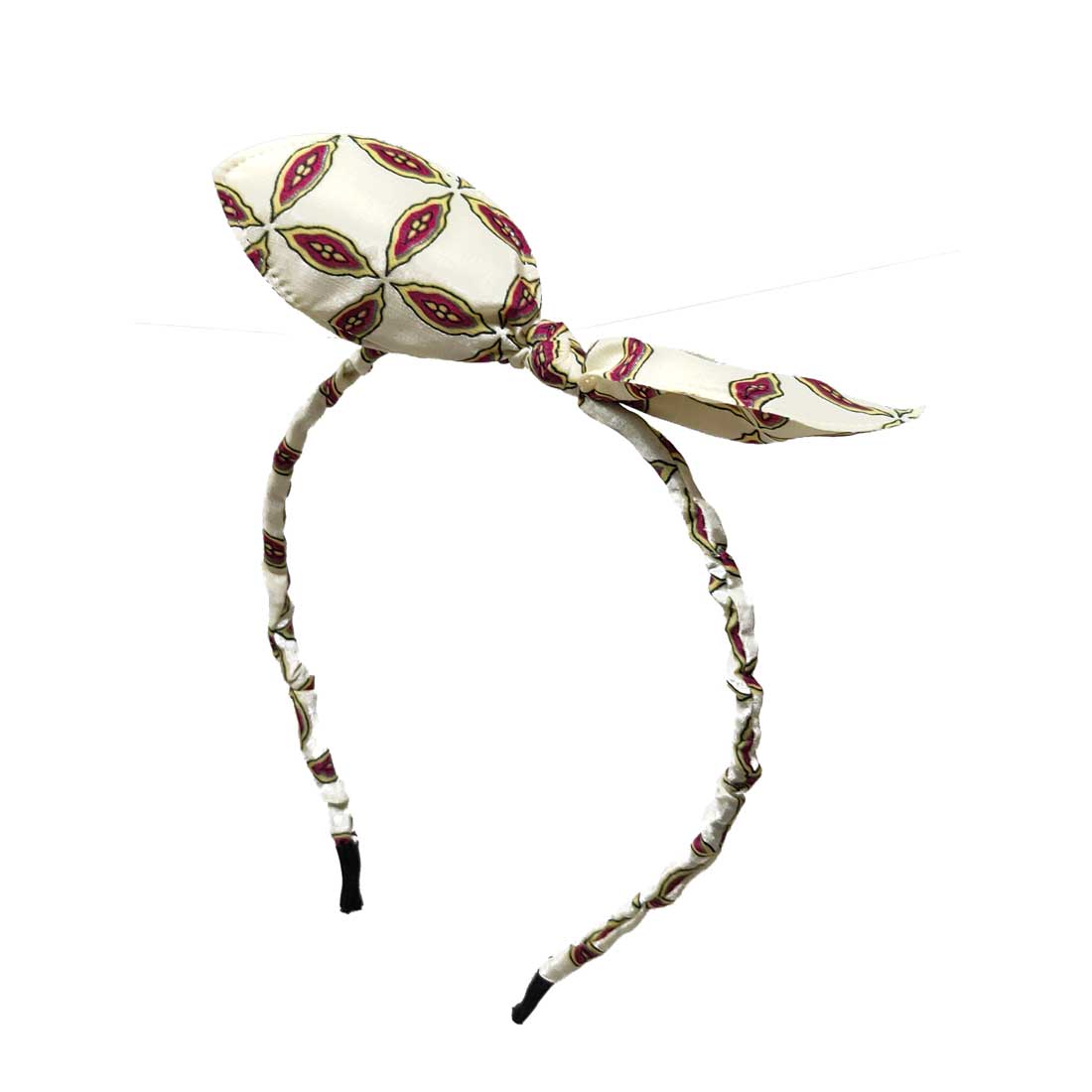 Anokhi Ada Bunny Ear Multi -Colour Fabric on Metal Hairband/Headband for Girls and Women-(ZC-10)
